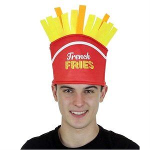 French Fries Hat costume for Burger King for the day red/ yellow one size